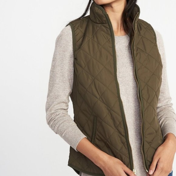 Old Navy Jackets & Blazers - Olive Green Lightweight Quilted Vest